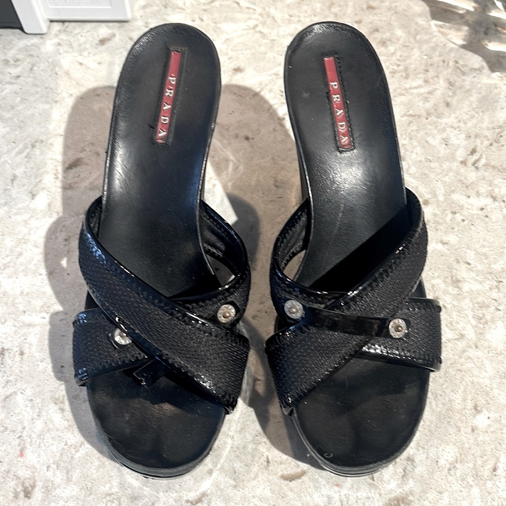 Prada sandals / wedges . 4" heel. Size 6,5